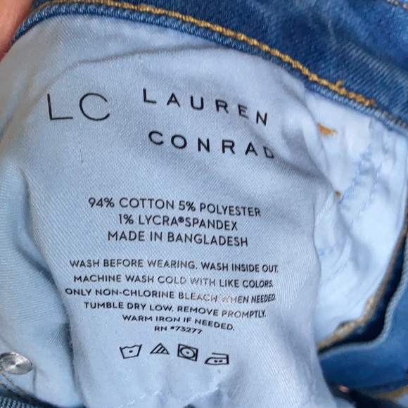 Relist6/28❌ LC Lauren Conrad super high rise cut off distressed denim short 4 - Picture 15 of 16